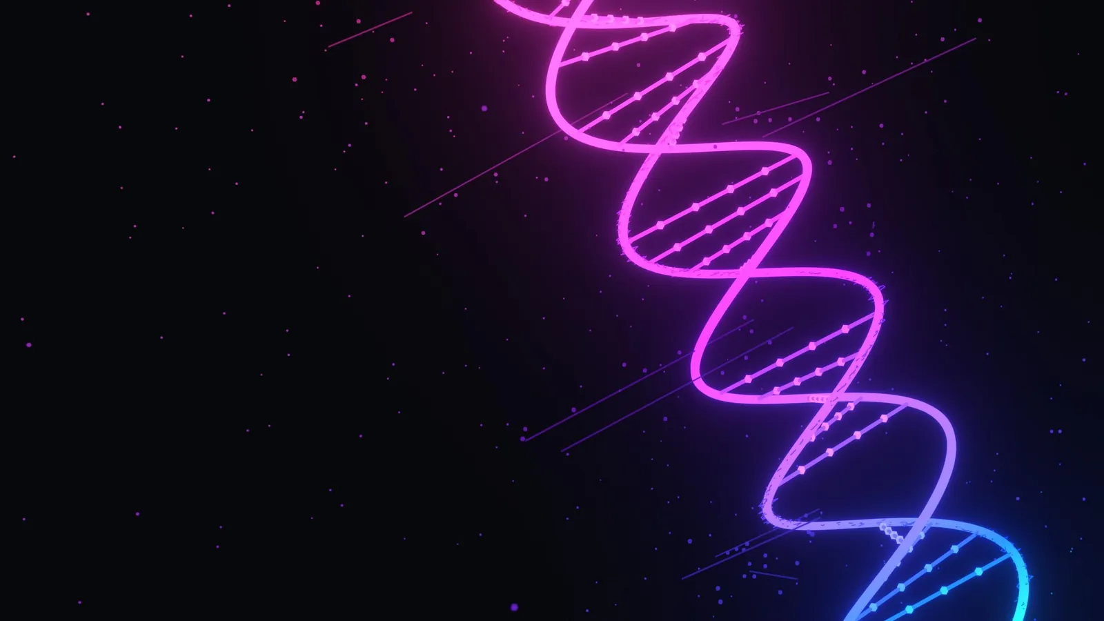 A glowing double helix